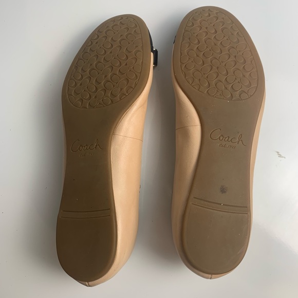 Coach Diore Leather Ballet Flats Cap Toe & Bow Color Block Slice On Shoes - Picture 11 of 16